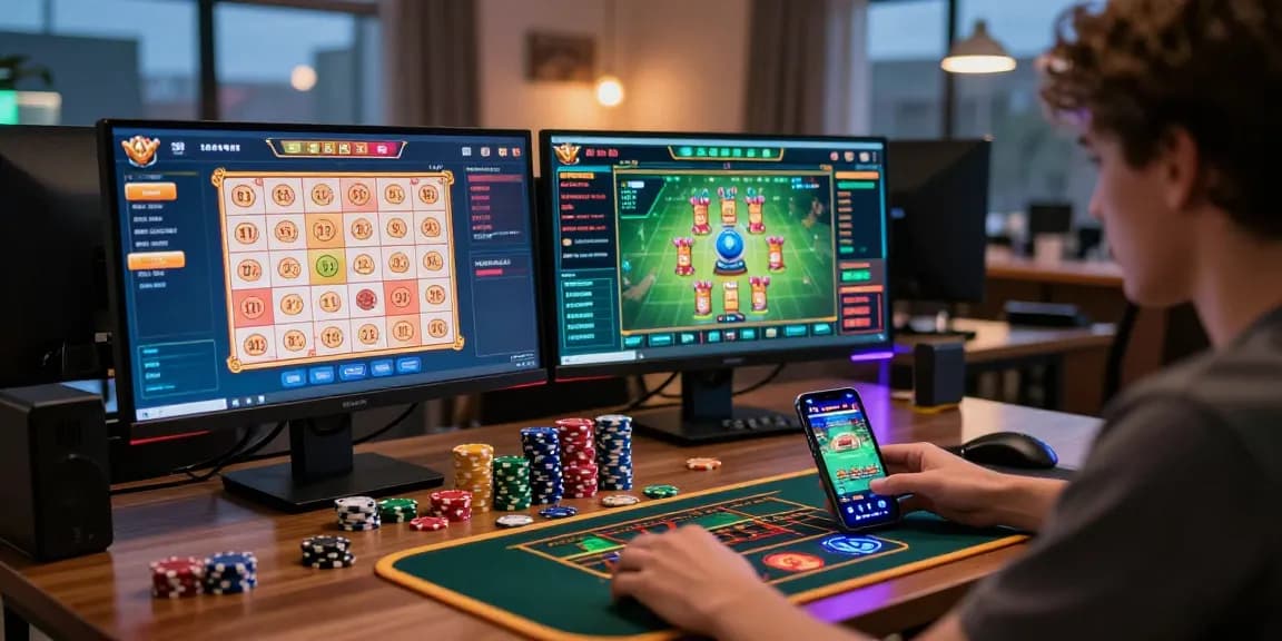 Pengalaman taruhan online di ratutogel dengan tampilan antarmuka permainan yang menarik dan lingkungan yang cerah.