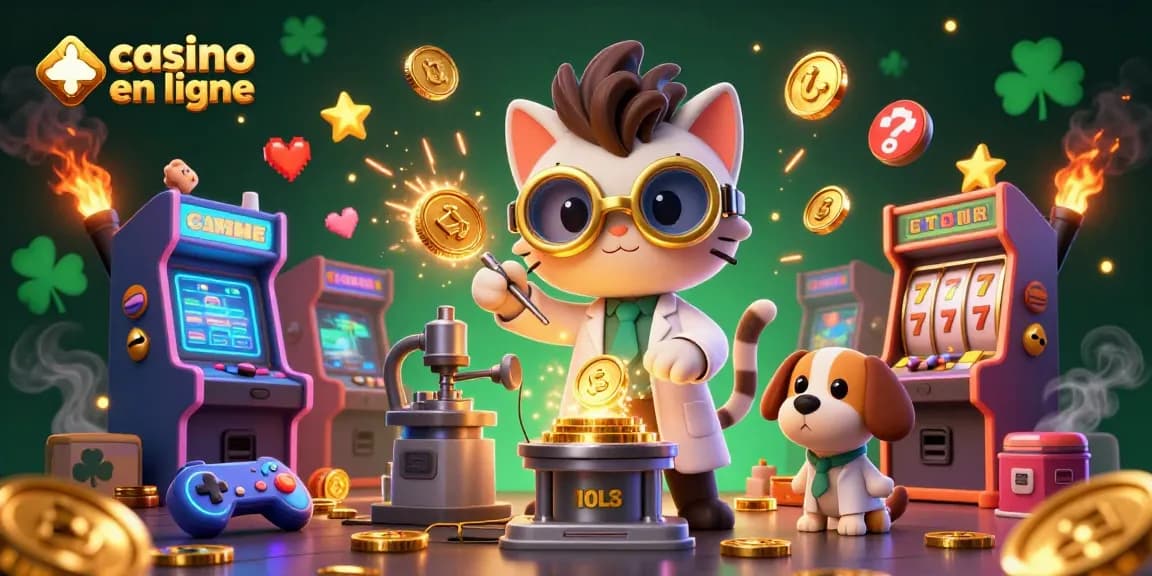 Vivez des moments de plaisir palpitants au casino en ligne avec notre illustration de fou furieux et d'assistant de laboratoire.