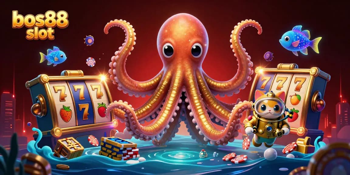Experience the thrill of bos88 slot with captivating deep-sea adventure visuals featuring a kraken.