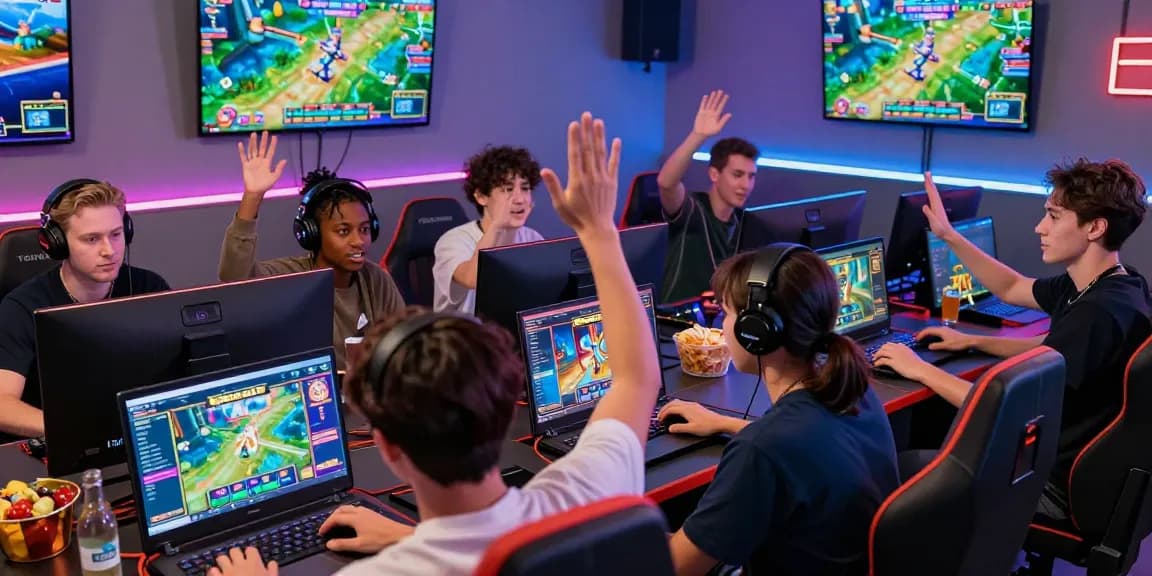 Players engaged in an exciting online slot wallet gaming session, showcasing vibrant game interfaces and a lively atmosphere.