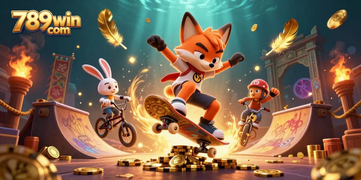 Experience thrilling gaming action at 789win com with vibrant 3D casino illustration.
