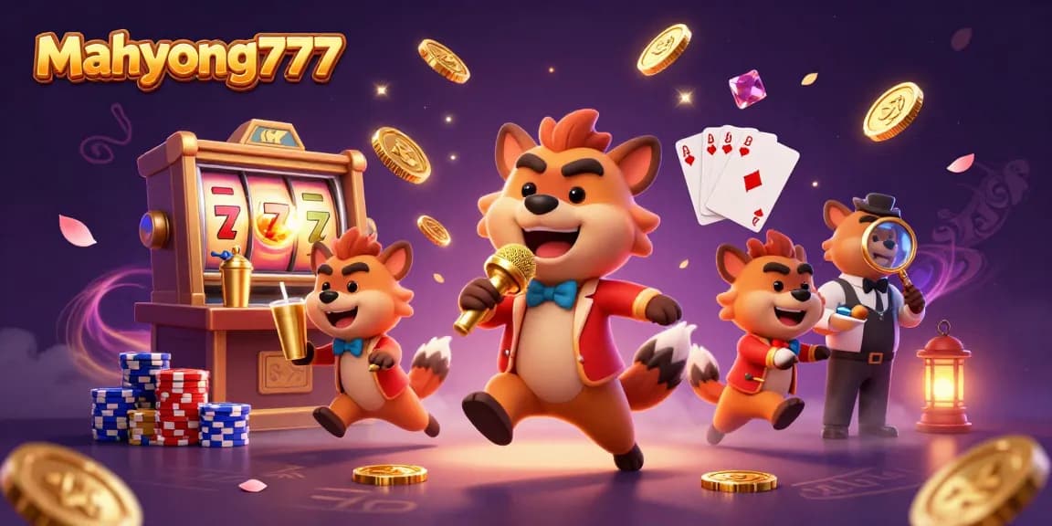 Experience the thrill of winning at mahyong777 with vibrant slots, lively characters, and rich casino elements.