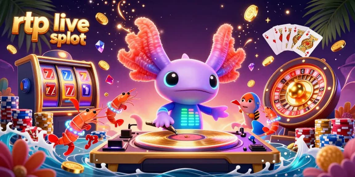 Experience the excitement of rtp live slot with dynamic characters amidst vibrant casino elements.