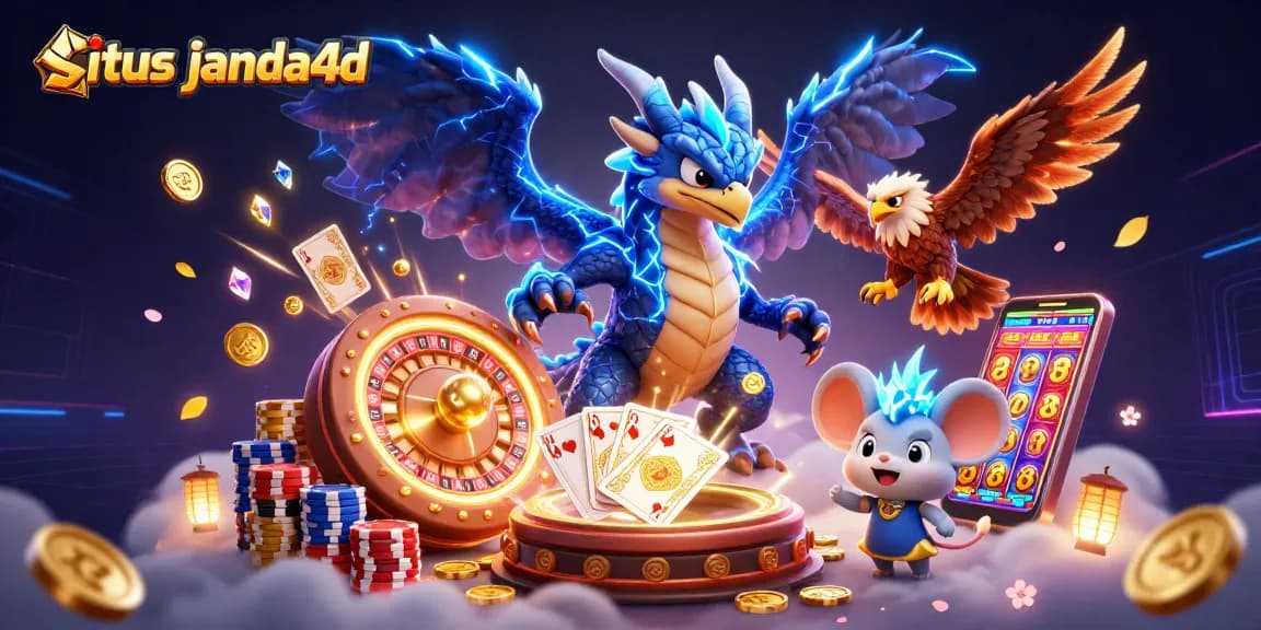 Mengunduh pengalaman menakjubkan di situs janda4d dengan karakter kartun 3D dalam ilustrasi kasino yang kaya detail.