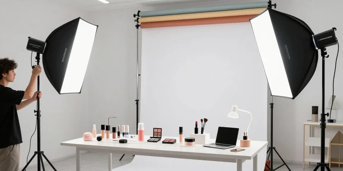 Fotografo di Prodotti in studio con prodotti in evidenza e illuminazione professionale