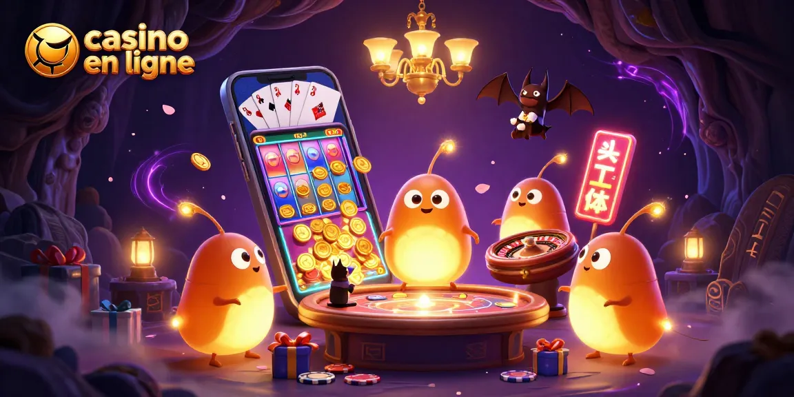 Plongez dans l'univers du casino en ligne avec une illustration dynamique et colorée.