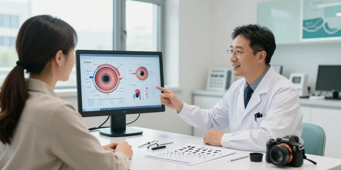Patient consultation at SNU Eye Clinic focusing on eye care and snuseoul services.