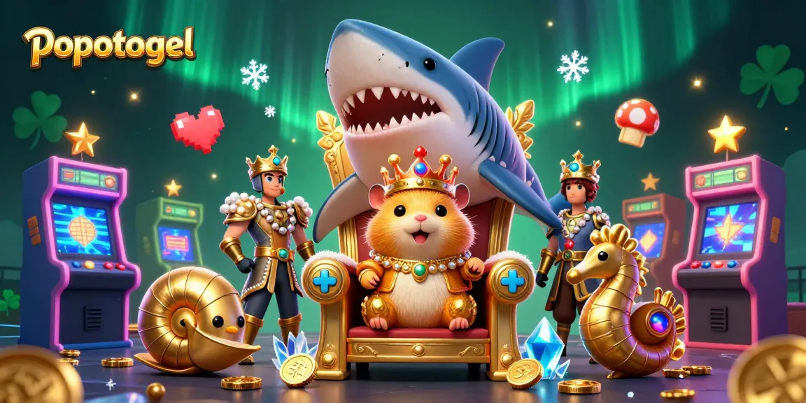 Experience thrilling bets with popotogel's dynamic casino games featuring a golden hamster king and 3D game elements.