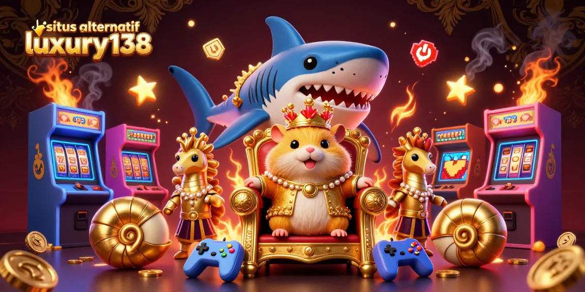 Engage in thrilling gameplay at situs alternatif luxury138 featuring a whimsical hamster king in a dynamic casino scene.