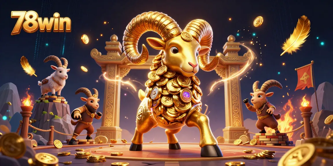 Experience thrilling action at 78win with a dynamic casino challenge scene featuring a golden ram.