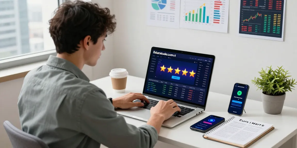 Investment workspace with 5starsstocks.com ai interface, stock charts, and analysis tools.