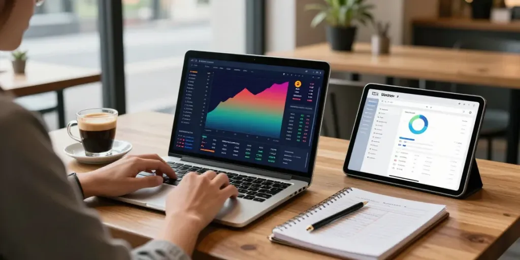 Real-time financial data API for cryptocurrencies and trading in a coffee shop setup