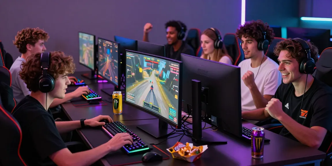 Gamer di https://levitraps.com yang terlibat dalam permainan online kompetitif dengan suasana yang dinamis dan peralatan gaming canggih.