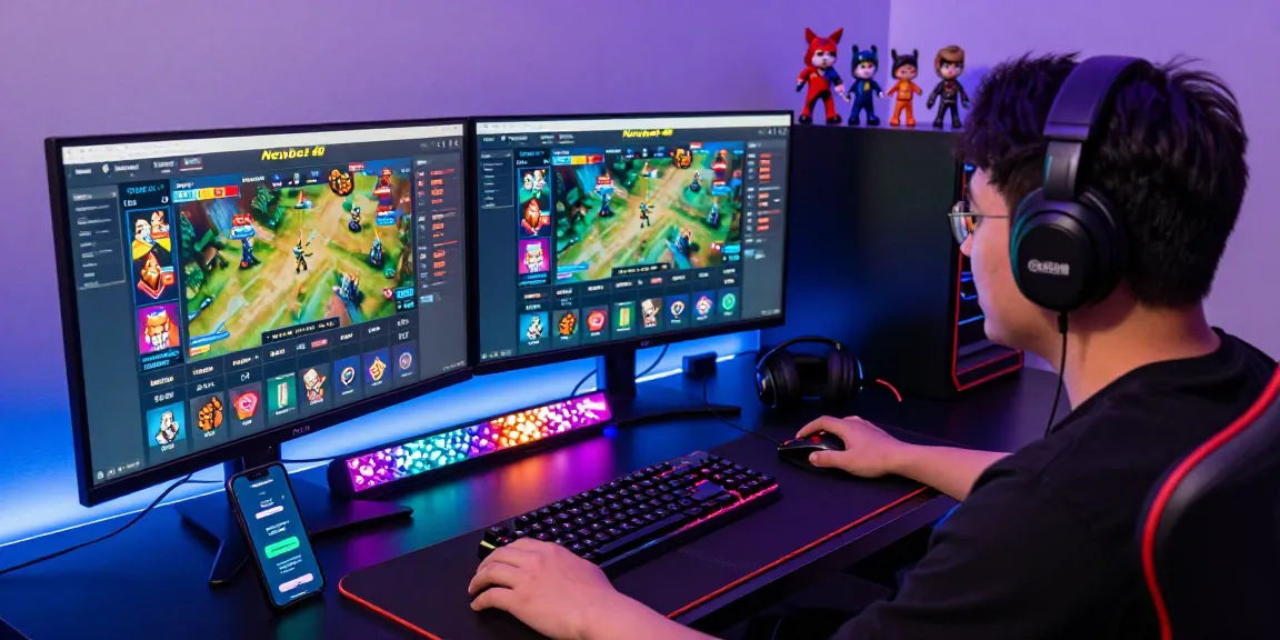 Exciting gaming environment with Newbet4D platform interface on multiple screens, vibrant betting atmosphere.