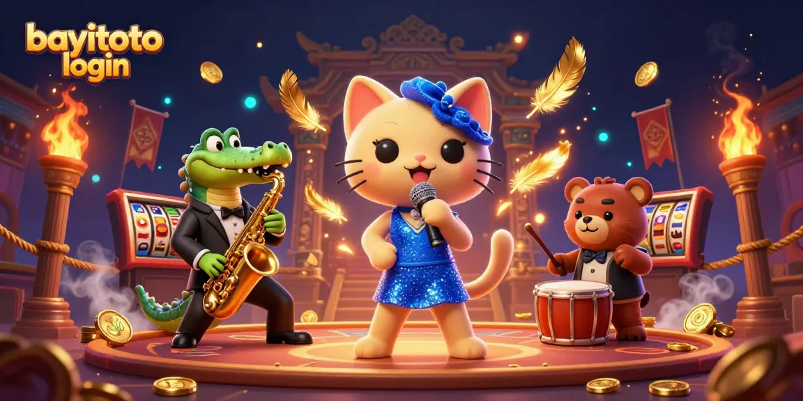 Experience the thrill of bayitoto login in a vibrant casino scene filled with lively characters and dynamic gambling elements.