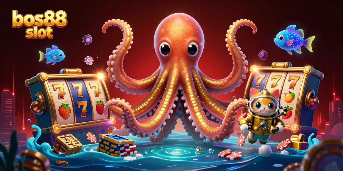 Experience the thrill of bos88 slot with captivating deep-sea adventure visuals featuring a kraken.