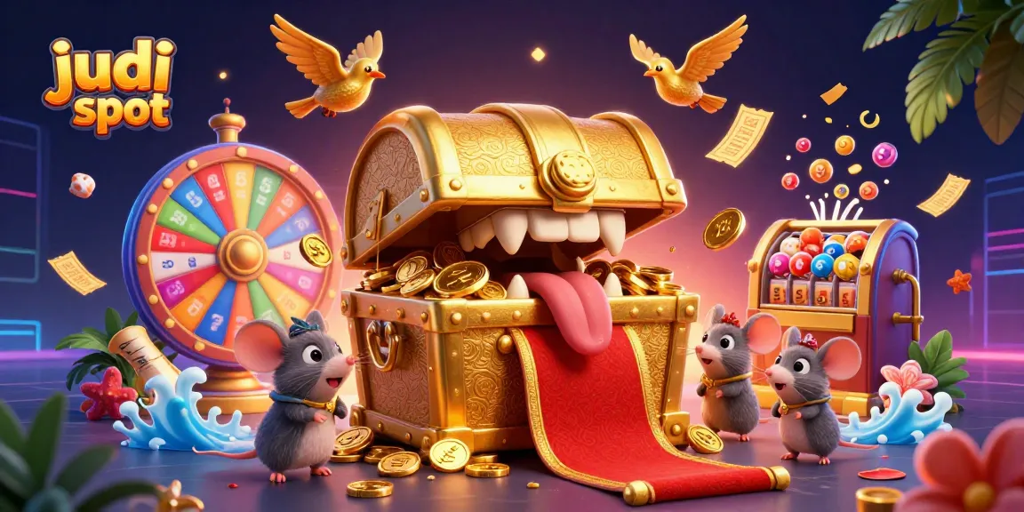 Engaging judi slot scene featuring a treasure chest with unique elements and vibrant gameplay