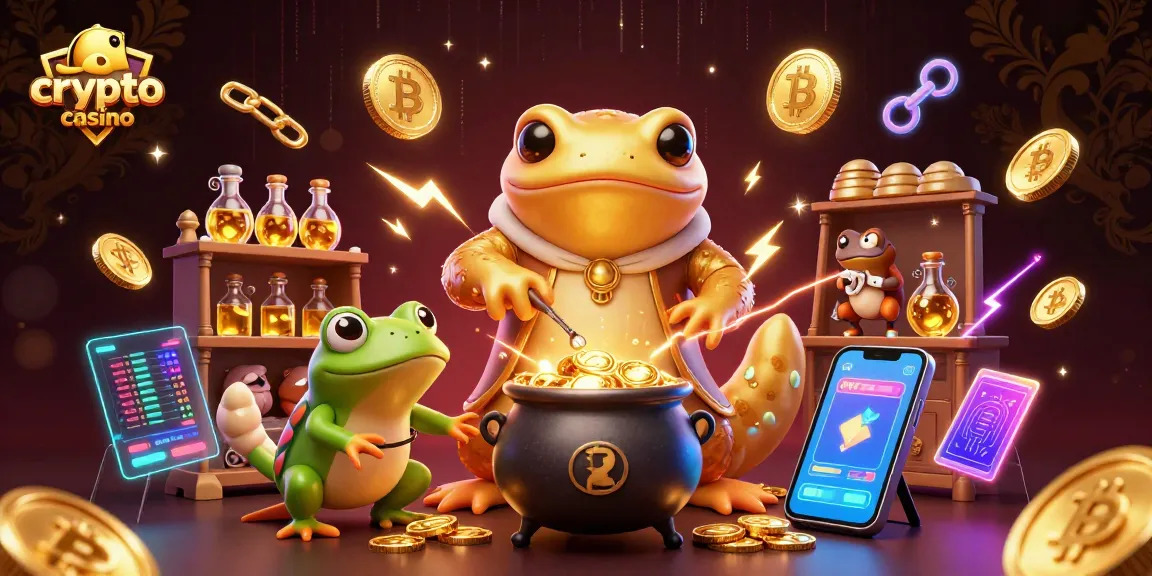 Jouer sur un crypto casino, avec des personnages fantastiques et des éléments de blockchain captivants.
