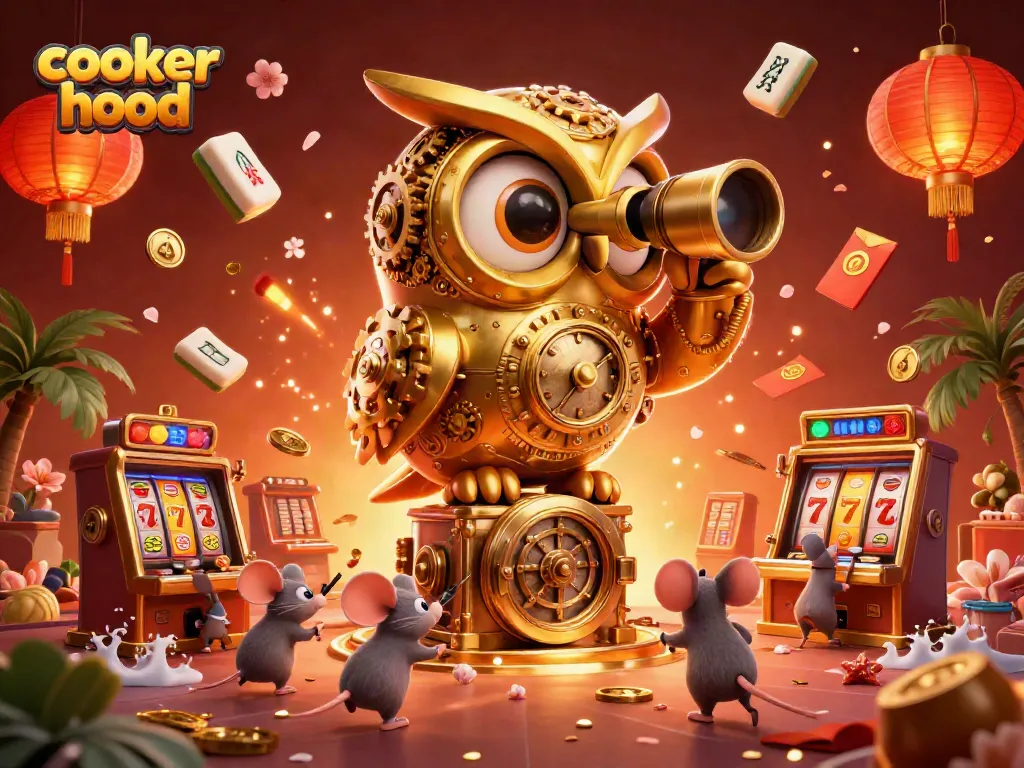 Win big with a cooker hood in a vibrant casino scene filled with golden elements.