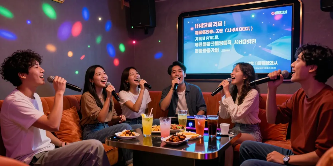 Exciting 강남가라오케 karaoke night with friends in a stylish room