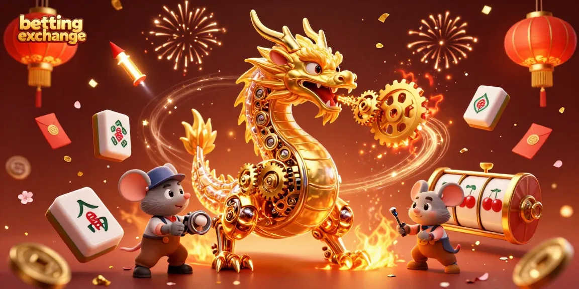 Experience the action with the betting exchange platform as a dragon breathes golden gears.