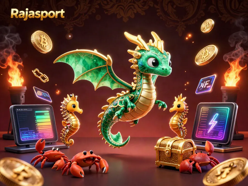 Rajasport menghadirkan pengalaman bermain game online yang seru dengan harta karun, koin kripto, dan naga laut megah.