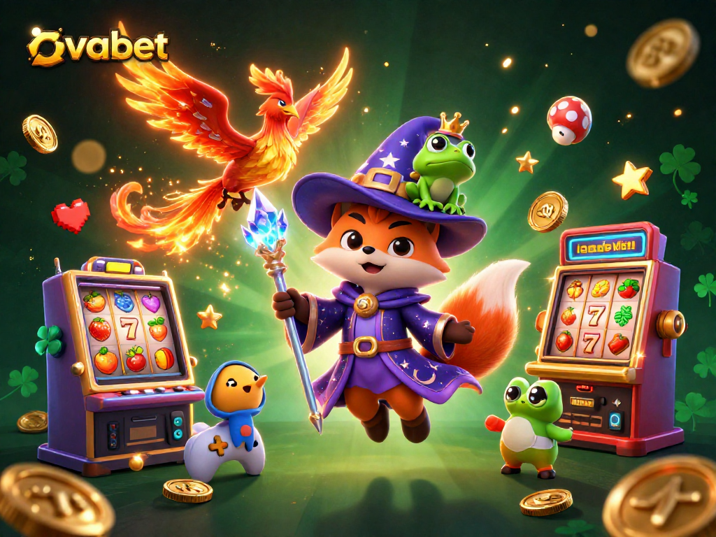 Experience the thrill of ovabet casino gaming featuring a wizard fox and phoenix.