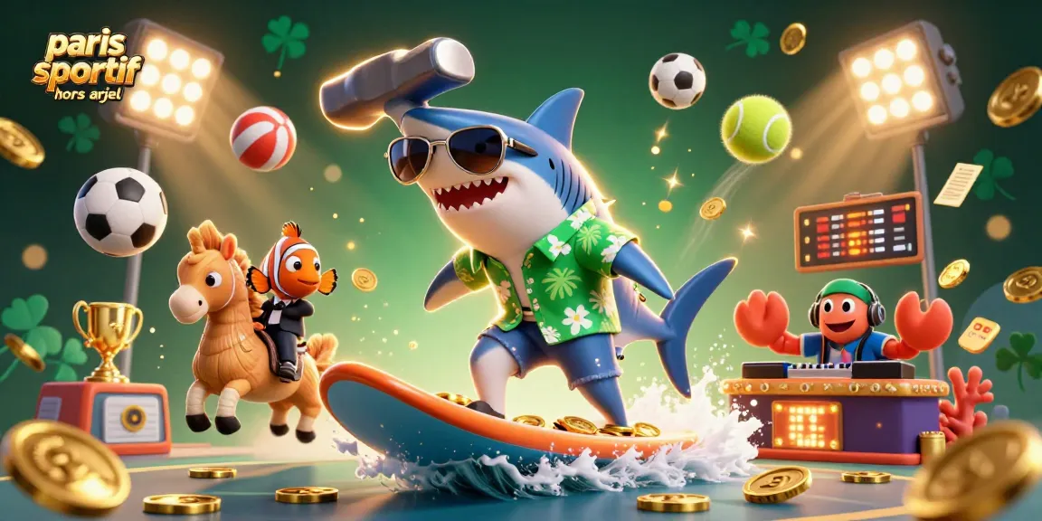 Pariez sur une scène dynamique de paris sportif hors arjel avec un requin et des éléments de victoire