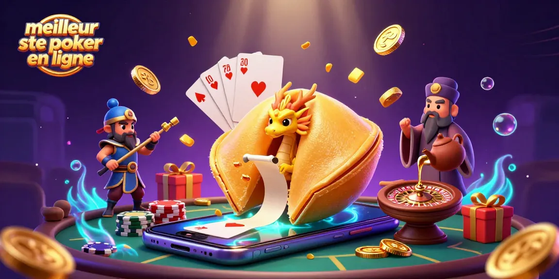 Découvrez le meilleur site de poker en ligne avec cette illustration animée, mettant en scène une table de poker avec des jetons et des cartes.