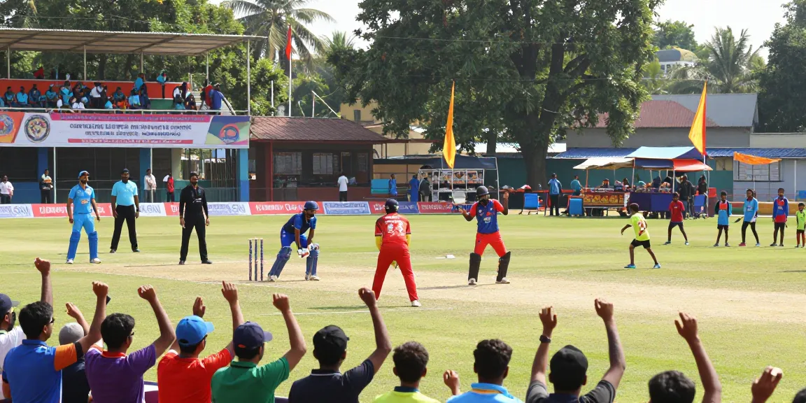 Fairplay24 cricket match scene featuring enthusiastic fans and players in action, capturing the essence of India's beloved sport.