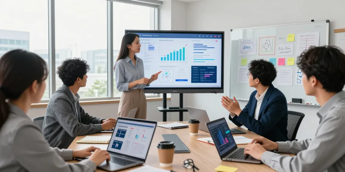 Ways AI is transforming marketing through a collaborative team brainstorming session focused on data-driven strategies.
