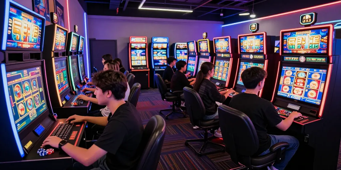 Exciting scene showcasing gamers at Hero138 with link alternatif hero138 on screens in a vibrant arcade atmosphere.