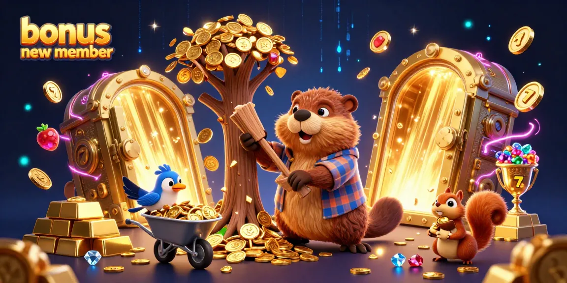 Join the fun with the bonus new member at this casino-themed vibrant digital illustration.