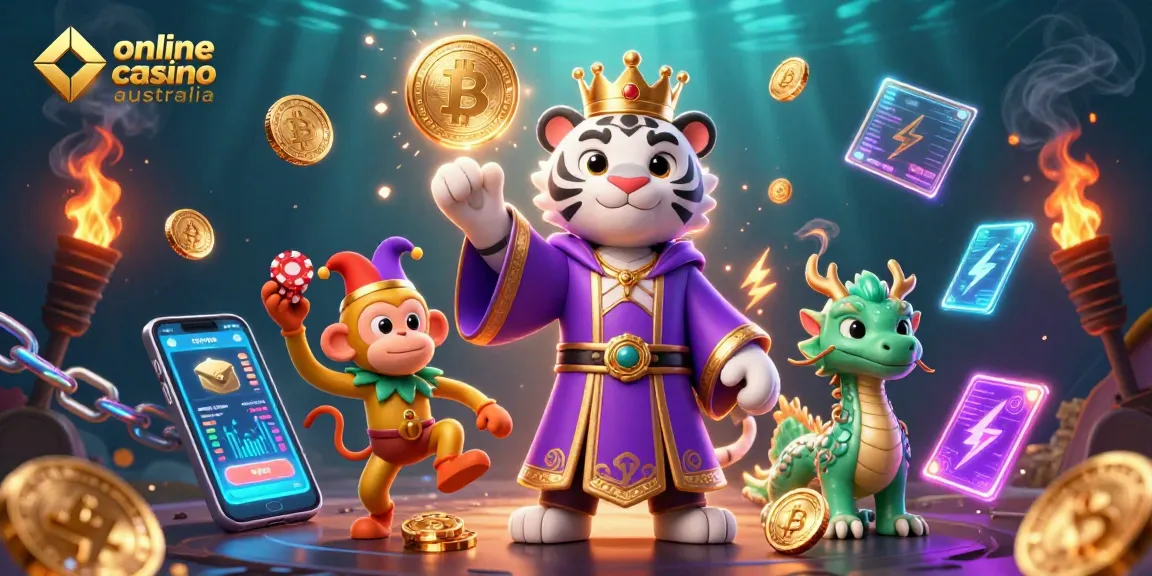 Engage with online casino Australia featuring an elegant tiger, a playful monkey, and a jade dragon.